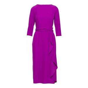 Rochie midi cu volan decorativ - Violet imagine