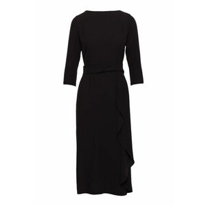 Rochie midi cu volan decorativ - Negru imagine