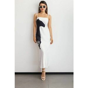 Rochie maxi - Imprimeu grafic - Alb imagine
