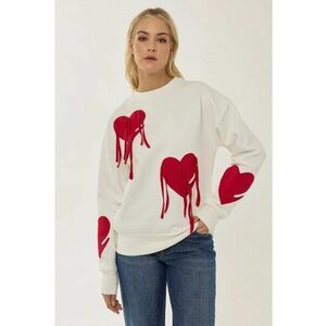 Bluza de trening cu imprimeu inimi imagine