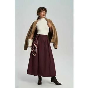 Fusta Fusta Maxi Rhea - rosu burgundy - textil imagine