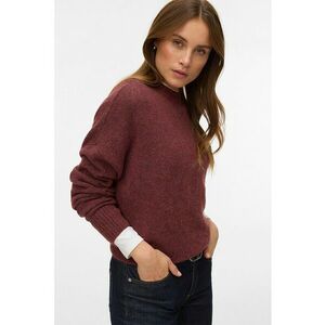 Pulover cu decolteu rotund - Maro cognac imagine