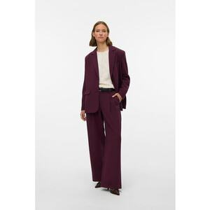 Pantaloni cu croiala ampla si pensa - Violet tyrian imagine