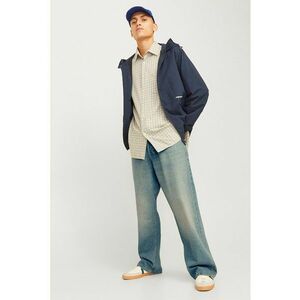 Blugi baggy cu aspect decolorat - Albastru deschis melange imagine