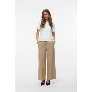 Pantaloni din bumbac cu croiala ampla - Maro camel imagine