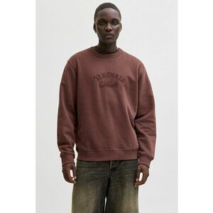 Bluza de trening din amestec de bumbac organic cu captuseala calduroasa - Maro cognac imagine