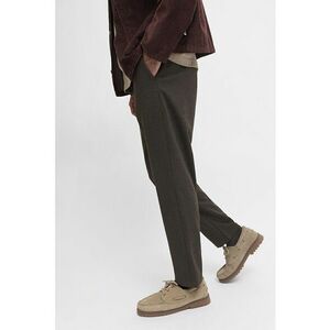 Pantaloni conici cu snur - Maro melange imagine