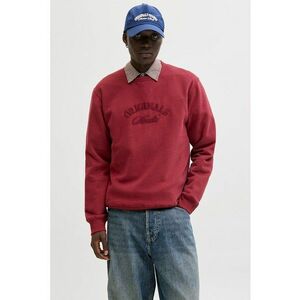 Bluza de trening din amestec de bumbac organic cu captuseala calduroasa - Rosu imagine
