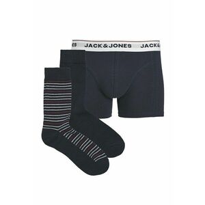 Set de boxeri cu banda logo si sosete lungi - Albastru inchis imagine