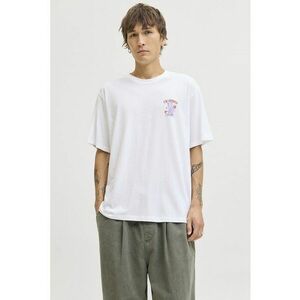Tricou din bumbac organic cu imprimeu grafic - Rosu/Alb imagine