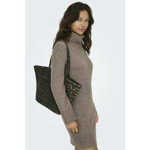 Pulover-rochie cu guler inalt - Maro taupe imagine