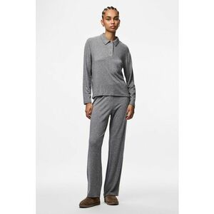 Pantaloni drepti cu model uni - Gri deschis imagine