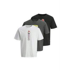 Set de tricouri cu imprimeu grafic - 3 piese - Alb/Negru imagine