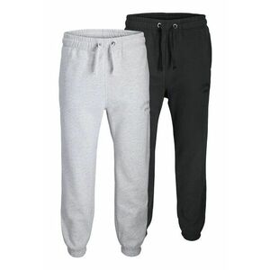 Set de pantaloni de trening din bumbac organic - 2 piese - Gri deschis/Negru melange imagine