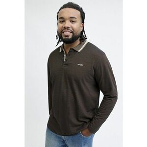 Bluza polo din bumbac organic - Maro melange imagine