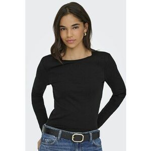 Bluza slim-fit cu decolteu rotund - Negru imagine