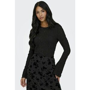 Bluza din amestec de bumbac cu dantela - Negru imagine