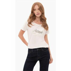 Tricou T-Note pentru femei din bumbac - alb cu imprimeu imagine