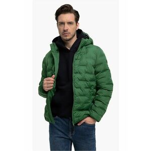Geaca matlasata cu gluga detasabila - buzunare - sac de compresie - J-Sintor - Verde - Verde imagine