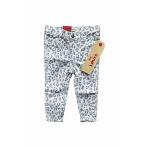 Pantaloni pentru copii - Super Skinny - cu model leopard - bumbac - alb/gri - imagine