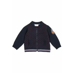 Pulover copii cardigan bleumarin - 80% lana - 20% poliamida - stil elegant - imagine