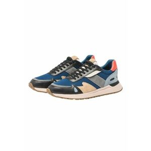 Adidasi piele naturala - talpa din cauciuc - cu sireturi - multicolor - imagine