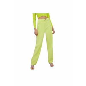 Pantaloni dama evazati - galbeni - bumbac - imagine
