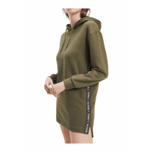 Rochie cu gluga - Bumbac - Khaki - imagine