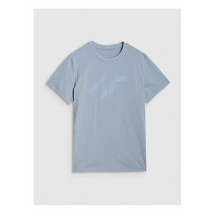 Tricou barbati albastru - bumbac 100% - regular fit - imprimeu logo imagine