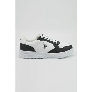 Pantofi sport low-cut din piele ecologica cu detaliu logo - Negru/Alb optic imagine