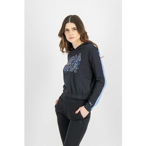Hanorac crop cu imprimeu logo Feel It - Negru imagine