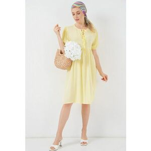 Rochie midi HiCCUP - galben mustar - textil - Galben chihlimbar imagine
