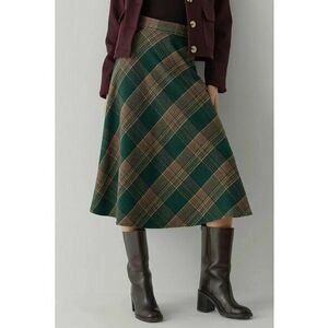 Fusta maxi - linie A - fermoar - verde - textil imagine
