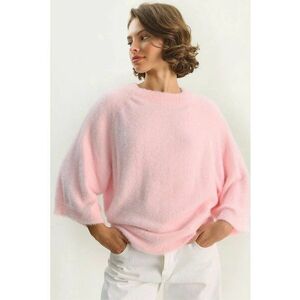 Pulovere dama - tricotat texturat - roz aprins - imagine