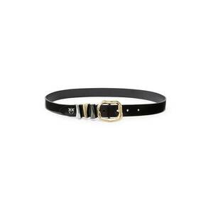 Curea de piele cu gaici metalice - Negru imagine