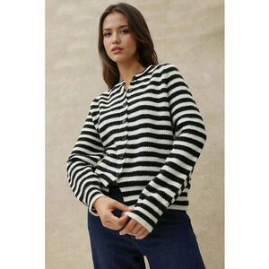 Cardigan tricotat cu dungi - Multicolor imagine
