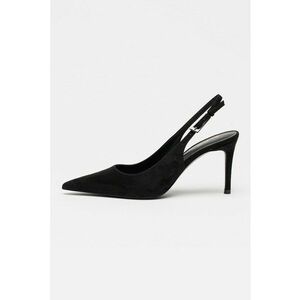 Pantofi slingback cu varf ascutit si toc stiletto - Negru imagine
