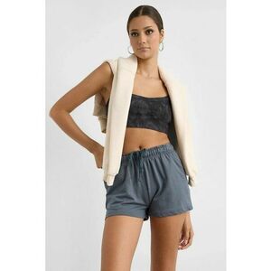 Pantaloni scurti - casual - talie elastica - gri - Gri ardezie imagine