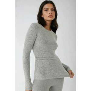 Bluza dama - maneca lunga - gri deschis - jerseu imagine