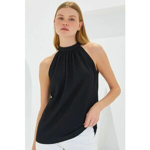 Bluza dama - HiCCUP - tricotata cu guler halter - negru - jerseu imagine