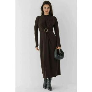 Rochie Maxi - Elastica - Detaliu Accesoriu - Maro Castaniu - Jerseu imagine