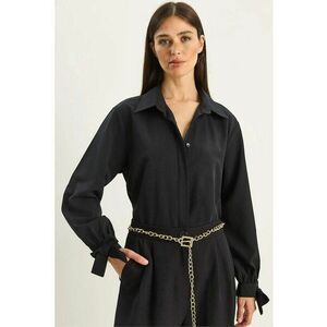 Camasa dama - din bumbac si poliester - negru - textil imagine