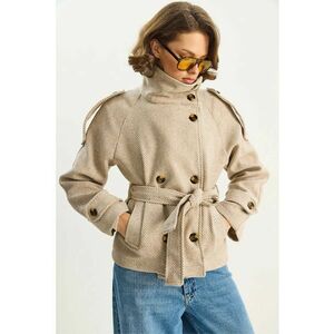 Palton dama jacheta relaxata - bej - textil imagine