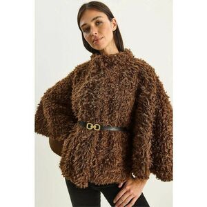 Palton dama textil - maro imagine