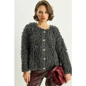 Cardigane - Femei - LUCCI Teksturime Button-Up Cardigan - Gri carbune - imagine
