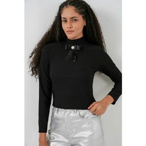 Bluza dama - HiCCUP - mulata - maneca lunga - negru - tricot imagine