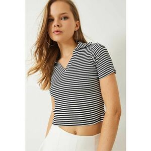 Tricou dama HiCCUP - crop - dungi - multicolor - jerseu imagine