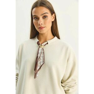 Bluza pentru dama guler rotund - textil - bej imagine