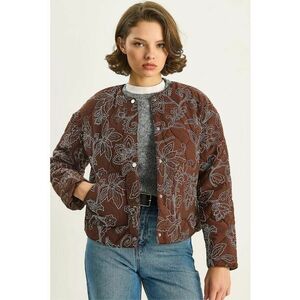Jacheta bomber scurta matlasata - HiCCUP - model - maro - textil imagine