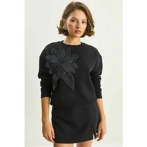 dama - HiCCUP - maneca lunga - negru - textil - Negru imagine